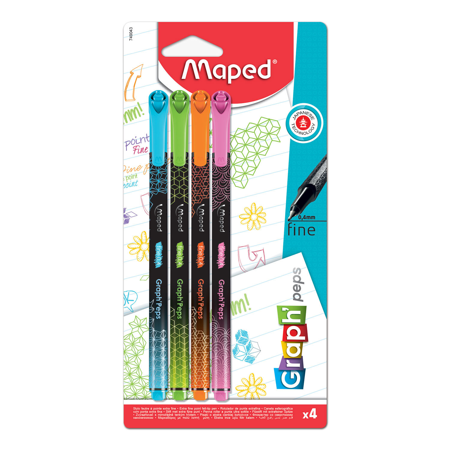 Felt Tips Graph Pep's Fancy x 4pcs Blister MAPED 749043